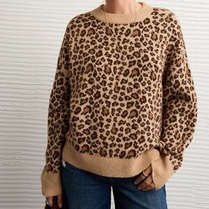 American Eagle Outfitters Leopard Print Sweater
